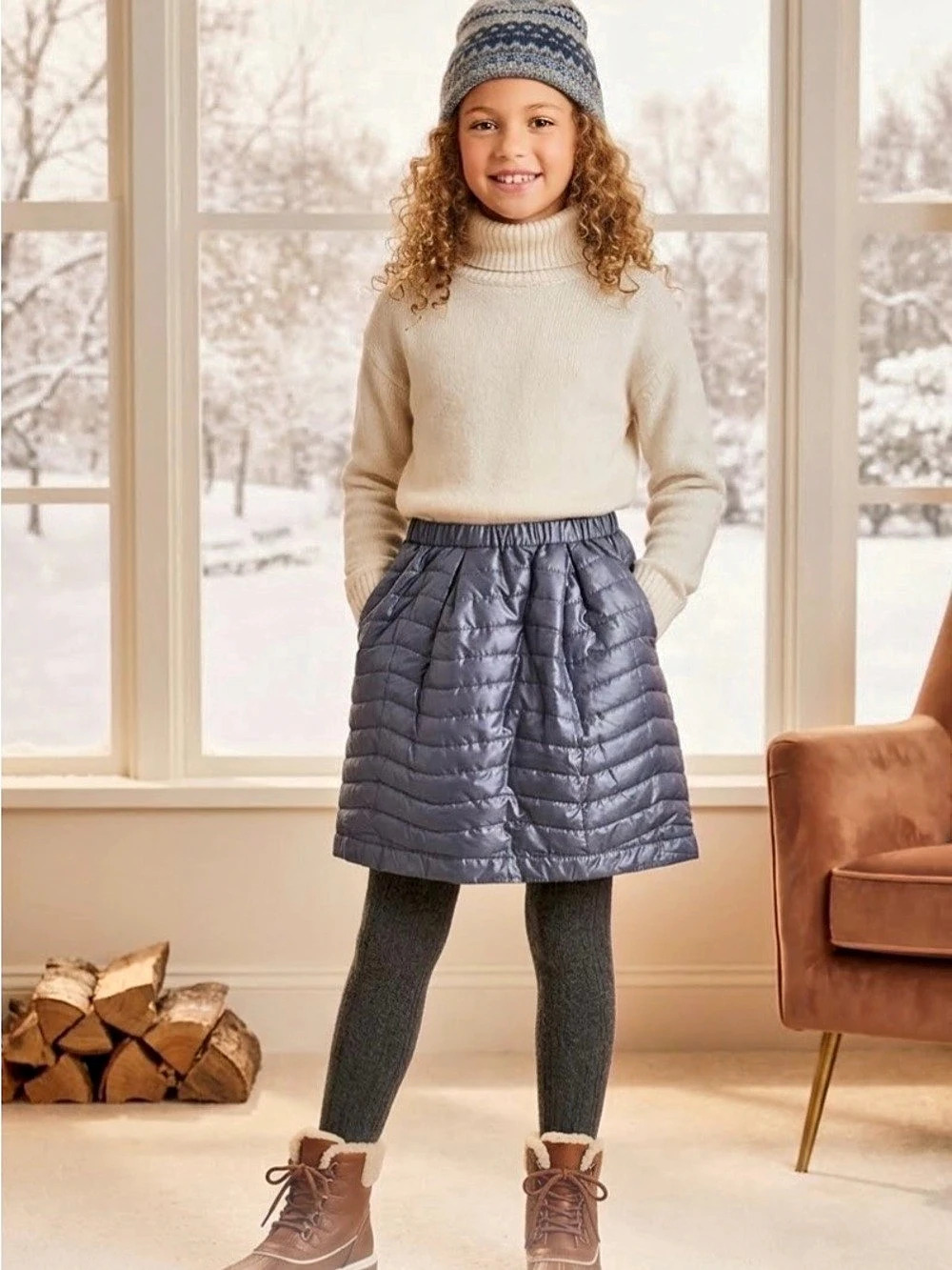 crewcuts Girls puffer Quilted Skirt Purple Girls 14